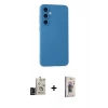 MARSİLYAN™- Galaxy S24 Kılıf Ahenk Serisi - Siyah Bilvis 3D Cam Ekran Koruyucu + Bilvis Titan Kamera Lens - SH