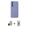 MARSİLYAN™- Galaxy S24 Kılıf Ahenk Serisi - Siyah Bilvis 3D Cam Ekran Koruyucu + Bilvis Titan Kamera Lens - SH