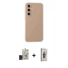 MARSİLYAN™- Galaxy S24 Kılıf Ahenk Serisi - Siyah Bilvis 3D Cam Ekran Koruyucu + Bilvis Titan Kamera Lens - SH