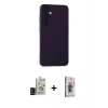 MARSİLYAN™- Galaxy S24 Kılıf Ahenk Serisi - Siyah Bilvis 3D Cam Ekran Koruyucu + Bilvis Titan Kamera Lens - SH