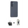MARSİLYAN™- Galaxy S24 Kılıf Ahenk Serisi - Siyah Bilvis Hayalet Cam Ekran Koruyucu + Kamera Lens Koruma Cam - SF