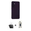 MARSİLYAN™- Galaxy S24 Kılıf Ahenk Serisi - Siyah Bilvis Hayalet Cam Ekran Koruyucu + Kamera Lens Koruma Cam - SF