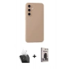 MARSİLYAN™- Galaxy S24 Kılıf Ahenk Serisi - Siyah Bilvis Hayalet Cam Ekran Koruyucu + Kamera Lens Koruma Cam - SF