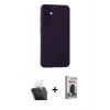 MARSİLYAN™- Galaxy S24 Kılıf Ahenk Serisi - Siyah Bilvis Hayalet Cam Ekran Koruyucu + Kamera Lens Koruma Cam - SF
