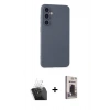 MARSİLYAN™- Galaxy S24 Kılıf Ahenk Serisi - Siyah Bilvis Hayalet Cam Ekran Koruyucu + Kamera Lens Koruma Cam - SF