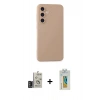 MARSİLYAN™- Galaxy S24 Kılıf Ahenk Serisi - Siyah Polymer Nano Ekran Koruyucu + Bilvis Titan Kamera Lens - DNMR