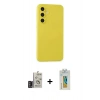 MARSİLYAN™- Galaxy S24 Kılıf Ahenk Serisi - Siyah Polymer Nano Ekran Koruyucu + Bilvis Titan Kamera Lens - DNMR