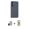 MARSİLYAN™- Galaxy S24 Kılıf Ahenk Serisi - Siyah Polymer Nano Ekran Koruyucu + Bilvis Titan Kamera Lens - DNMR