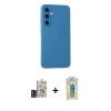 MARSİLYAN™- Galaxy S24 Kılıf Ahenk Serisi - Siyah Polymer Nano Ekran Koruyucu + Bilvis Titan Kamera Lens - DNMR