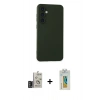 MARSİLYAN™- Galaxy S24 Kılıf Ahenk Serisi - Siyah Polymer Nano Ekran Koruyucu + Bilvis Titan Kamera Lens - DNMR