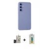 MARSİLYAN™- Galaxy S24 Kılıf Ahenk Serisi - Siyah Polymer Nano Ekran Koruyucu + Bilvis Titan Kamera Lens - DNMR