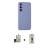 MARSİLYAN™- Galaxy S24 Kılıf Ahenk Serisi - Siyah Polymer Nano Ekran Koruyucu + Bilvis Titan Kamera Lens - GD