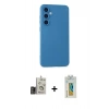 MARSİLYAN™- Galaxy S24 Kılıf Ahenk Serisi - Siyah Polymer Nano Ekran Koruyucu + Bilvis Titan Kamera Lens - GD