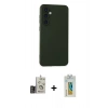 MARSİLYAN™- Galaxy S24 Kılıf Ahenk Serisi - Siyah Polymer Nano Ekran Koruyucu + Bilvis Titan Kamera Lens - GD