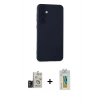 MARSİLYAN™- Galaxy S24 Kılıf Ahenk Serisi - Siyah Polymer Nano Ekran Koruyucu + Bilvis Titan Kamera Lens - TMGI