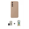 MARSİLYAN™- Galaxy S24 Kılıf Ahenk Serisi - Siyah Polymer Nano Ekran Koruyucu + Bilvis Titan Kamera Lens - TMGI