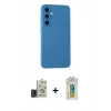 MARSİLYAN™- Galaxy S24 Kılıf Ahenk Serisi - Siyah Polymer Nano Ekran Koruyucu + Bilvis Titan Kamera Lens - TMGI