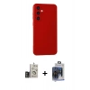 MARSİLYAN™- Galaxy S24 Kılıf Ahenk Serisi - Siyah Vanessa Magic Cam + Bilvis Titan Kamera Lens - GD