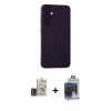 MARSİLYAN™- Galaxy S24 Kılıf Ahenk Serisi - Siyah Vanessa Magic Cam + Bilvis Titan Kamera Lens - GD