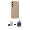 MARSİLYAN™- Galaxy S24 Kılıf Ahenk Serisi - Siyah Vanessa Magic Cam + Bilvis Titan Kamera Lens - GD
