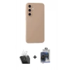 MARSİLYAN™- Galaxy S24 Kılıf Ahenk Serisi - Siyah Vanessa Magic Cam + Kamera Lens Koruma Cam - SF