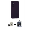 MARSİLYAN™- Galaxy S24 Kılıf Ahenk Serisi - Siyah Vanessa Magic Cam + Bilvis Titan Kamera Lens - SH