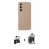 MARSİLYAN™- Galaxy S24 Kılıf Ahenk Serisi - Siyah Vanessa Magic Cam + PVD Metal Kamera Lens - SH