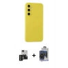 MARSİLYAN™- Galaxy S24 Kılıf Ahenk Serisi - Siyah Vanessa Magic Cam + PVD Metal Kamera Lens - SH