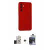 MARSİLYAN™- Galaxy S24 Kılıf Ahenk Serisi - Siyah Vanessa Magic Cam + Bilvis Titan Kamera Lens - TMGI