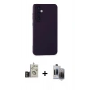 MARSİLYAN™- Galaxy S24 Kılıf Ahenk Serisi - Siyah Vanessa Magic Hayalet Cam + Bilvis Titan Kamera Lens - GD