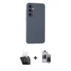 MARSİLYAN™- Galaxy S24 Kılıf Ahenk Serisi - Siyah Vanessa Magic Hayalet Cam + Şeffaf Kamera Lens Koruma Cam