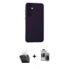 MARSİLYAN™- Galaxy S24 Kılıf Ahenk Serisi - Siyah Vanessa Magic Hayalet Cam + Şeffaf Kamera Lens Koruma Cam