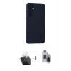 MARSİLYAN™- Galaxy S24 Kılıf Ahenk Serisi - Siyah Vanessa Magic Hayalet Cam + Şeffaf Kamera Lens Koruma Cam