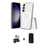 MARSİLYAN™- Galaxy S24 Kılıf Ahenk Yansıma Prime - Siyah 6D Antistatik Mat Seramik Hayalet Nano Ekran Koruyucu + PVD Metal Kamera Lens - TNGI