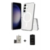 MARSİLYAN™- Galaxy S24 Kılıf Ahenk Yansıma Prime - Siyah 6D Antistatik Mat Seramik Hayalet Nano Ekran Koruyucu + Bilvis Titan Kamera Lens - GD