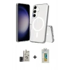 MARSİLYAN™- Galaxy S24 Kılıf Ahenk Yansıma Prime - Siyah Polymer Nano Ekran Koruyucu + Bilvis Titan Kamera Lens - SH