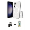 MARSİLYAN™- Galaxy S24 Kılıf Ahenk Yansıma Prime - Siyah Polymer Nano Ekran Koruyucu + PVD Metal Kamera Lens - SH