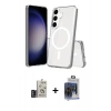 MARSİLYAN™- Galaxy S24 Kılıf Ahenk Yansıma Prime - Siyah Vanessa Magic Cam + Bilvis Titan Kamera Lens - DNMR