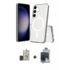 MARSİLYAN™- Galaxy S24 Kılıf Ahenk Yansıma Prime - Siyah Vanessa Magic Cam + Bilvis Titan Kamera Lens - GD