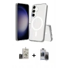 MARSİLYAN™- Galaxy S24 Kılıf Ahenk Yansıma Prime - Siyah Vanessa Magic Hayalet Cam + Bilvis Titan Kamera Lens - GD