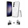 MARSİLYAN™- Galaxy S24 Kılıf Ahenk Yansıma Prime - Siyah Vanessa Magic Hayalet Cam + PVD Metal Kamera Lens - TNGI