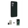 MARSİLYAN™- Galaxy S24 Kılıf Akış Asil Koleksiyonu - Şeffaf 360 Full Body Arka Koruyucu + Bilvis Titan Kamera Lens - SH