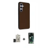 MARSİLYAN™- Galaxy S24 Kılıf Akış Asil Koleksiyonu - Şeffaf 360 Full Body Arka Koruyucu + Bilvis Titan Kamera Lens - SH