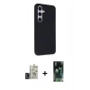 MARSİLYAN™- Galaxy S24 Kılıf Akış Asil Koleksiyonu - Şeffaf 360 Full Body Arka Koruyucu + Bilvis Titan Kamera Lens - DNMR