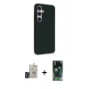 MARSİLYAN™- Galaxy S24 Kılıf Akış Asil Koleksiyonu - Şeffaf 360 Full Body Arka Koruyucu + Bilvis Titan Kamera Lens - DNMR