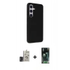MARSİLYAN™- Galaxy S24 Kılıf Akış Asil Koleksiyonu - Şeffaf 360 Full Body Arka Koruyucu + Bilvis Titan Kamera Lens - DNMR