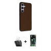 MARSİLYAN™- Galaxy S24 Kılıf Akış Asil Koleksiyonu - Şeffaf 360 Full Body Arka Koruyucu + Kamera Lens Koruma Cam - SF