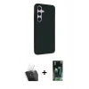MARSİLYAN™- Galaxy S24 Kılıf Akış Asil Koleksiyonu - Şeffaf 360 Full Body Arka Koruyucu + Kamera Lens Koruma Cam - SF