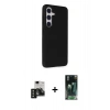 MARSİLYAN™- Galaxy S24 Kılıf Akış Asil Koleksiyonu - Şeffaf 360 Full Body Arka Koruyucu + PVD Metal Kamera Lens - SH