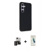 MARSİLYAN™- Galaxy S24 Kılıf Akış Asil Koleksiyonu - Şeffaf Pasifik Cam Ekran Koruyucu + PVD Metal Kamera Lens - DNMR